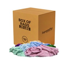 Color Terry Towel Cotton Wiping Rags 25 lbs. Box Multipurpose Cleaning