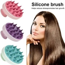 Silicone Scalp Massager Shampoo Brush Hair Washing Shower Cleaning Comb