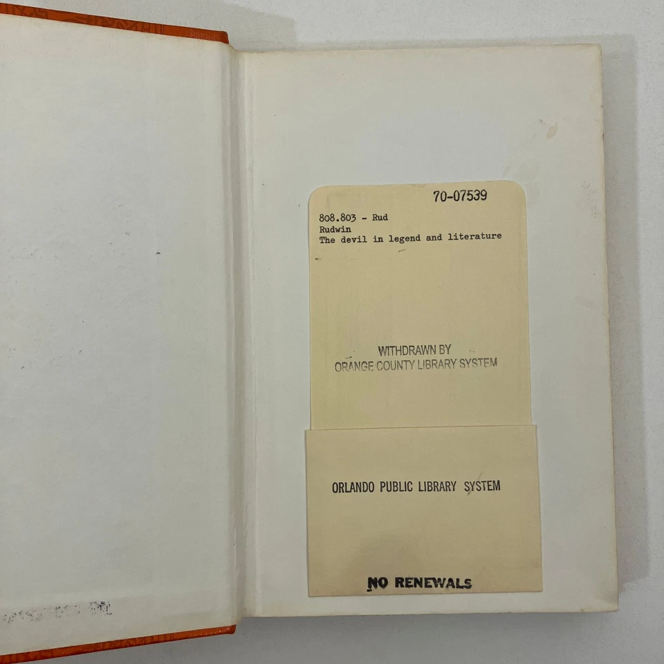 The Devil in Legend and Literature by Maximilian Rudwin EX-LIBRARY 1931 HC - Image 3 of 4