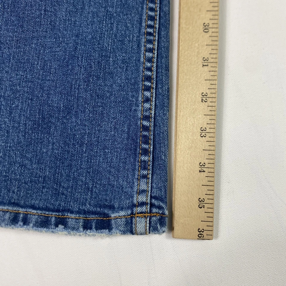 Jeans Grass Los Angeles para mujer 25 azul acampanado bordado bolsillo hecho en EE. UU. Y2K Foto 2 de 4