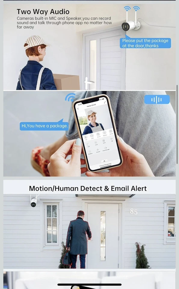SMONET Security Camera System,PoE 5MP 8 Channel Home Surveillance 3TB Recorder  - Image 2 of 4