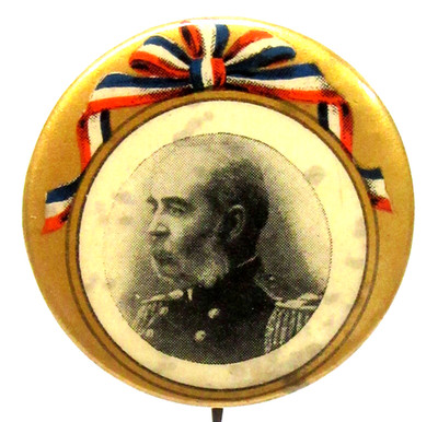 scarce 1890's General ELWELL STEPHEN OTIS 1.25'' pinback button w/back paper ^