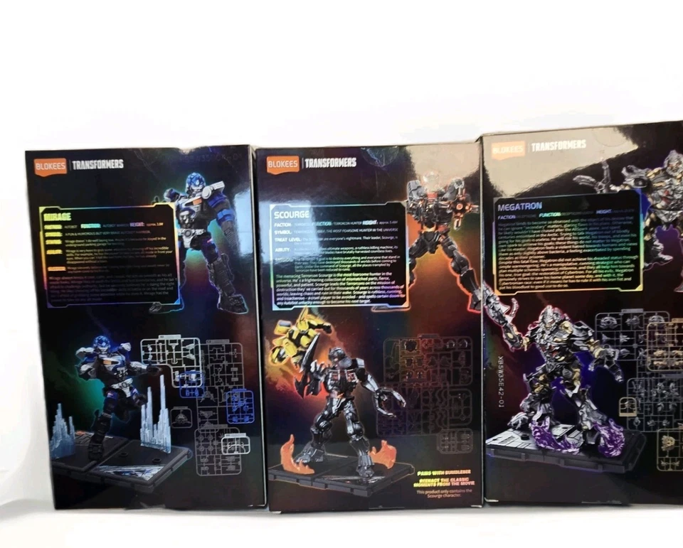 Blokees Transformers Clase Clásica Lote de 3 Modelos Megatron, Scourge, Mirage Nuevo Foto 4 de 4