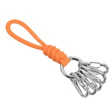 5.5  Paracord Lanyard Keychain with Hooks Braided Wrist Strap Orange