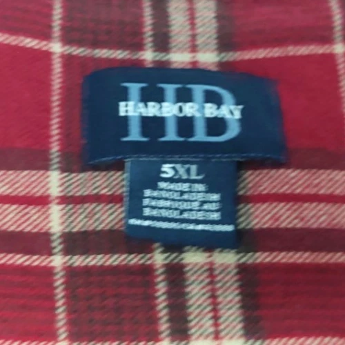 Harbor Bay Para hombres 5XL~Camisa de Franela Manga Larga Roja Marrón Tostada Botones A Cuadros Foto 3 de 4