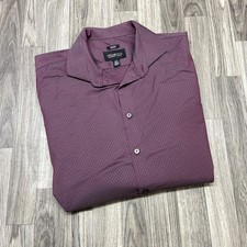 KENNETH COLE Awearness Slim Fit Button Down Purple Dress Shirt Men's Size 17 1/2