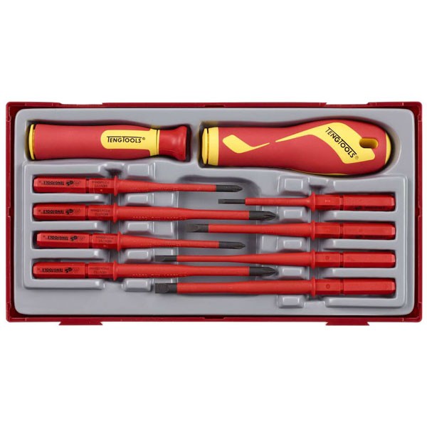 Teng Insulated Interchangeable Blade Screwdriver Set, 10 Piece