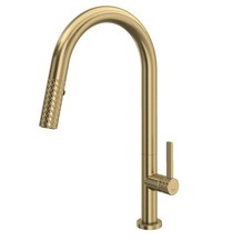 Rohl TE55D1LMAG Tenerife Single Hole Pull Down Kitchen Faucet, Antique Gold