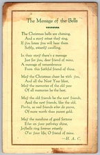 Antique Postcard Haverhill Christmas Bell Message 1910s Haverhill, MA 1910s