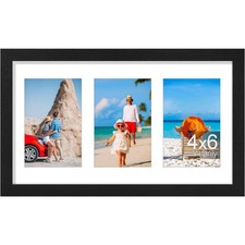 8x14 Picture Frames Collage, Displays 3Pcs 4x6 Pictures with Mat, Collage Pic...