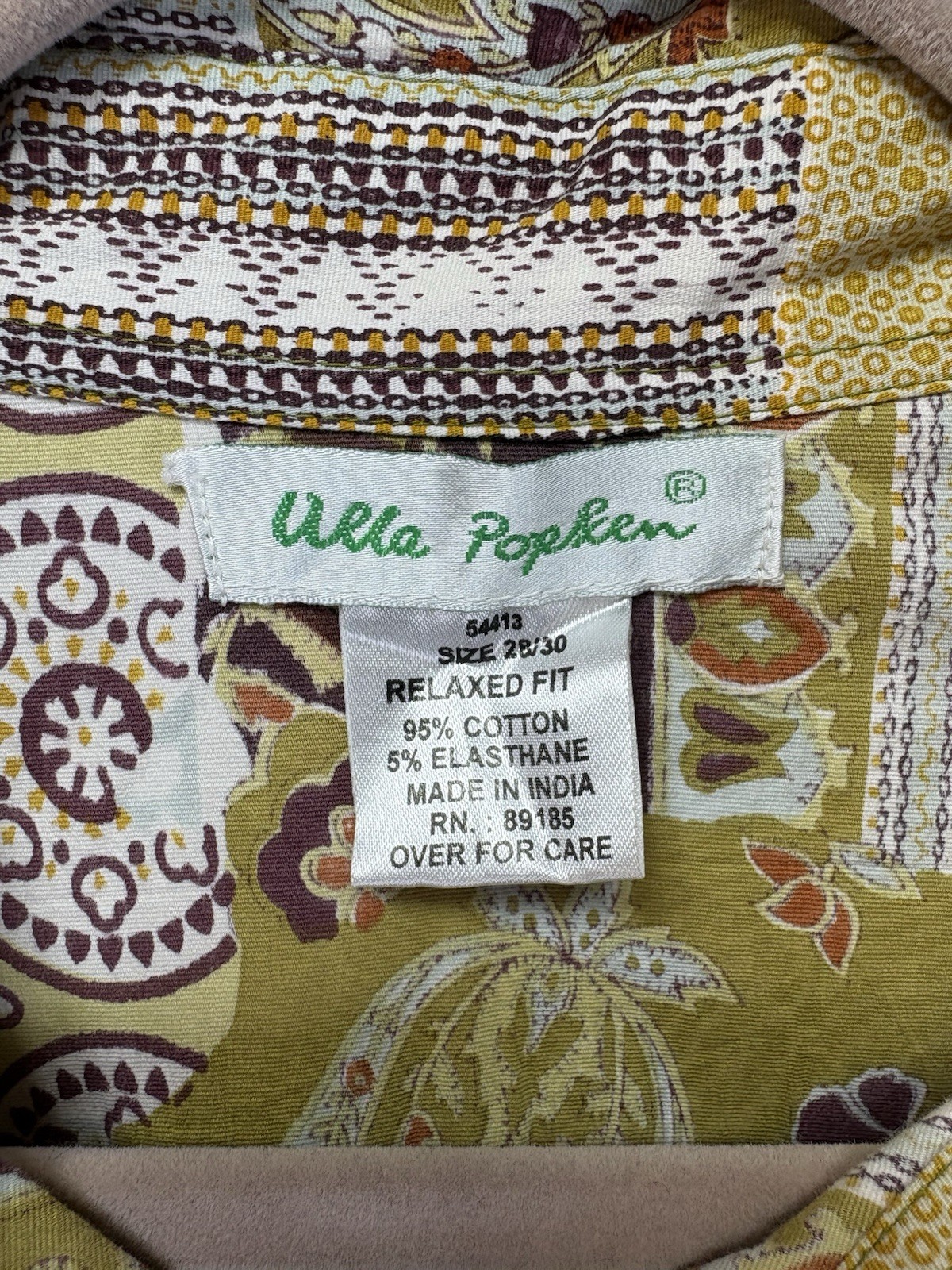 Ulla Popken Patchwork Button Up Shirt Sz 28/30 Pa… - image 4