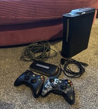 Xbox 360 black with 1 Black controller + Halo 4 controller and 2x 120G hardrives