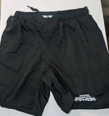 Elite Sports Boxing MMA Jiu Jitsu Fight Shorts Men s Size XL Black New