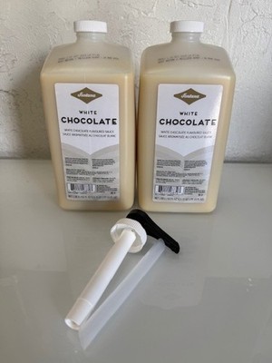 Fontana White Chocolate Sauce 63 fl oz Bottles Each, 2 Pack Pump Included