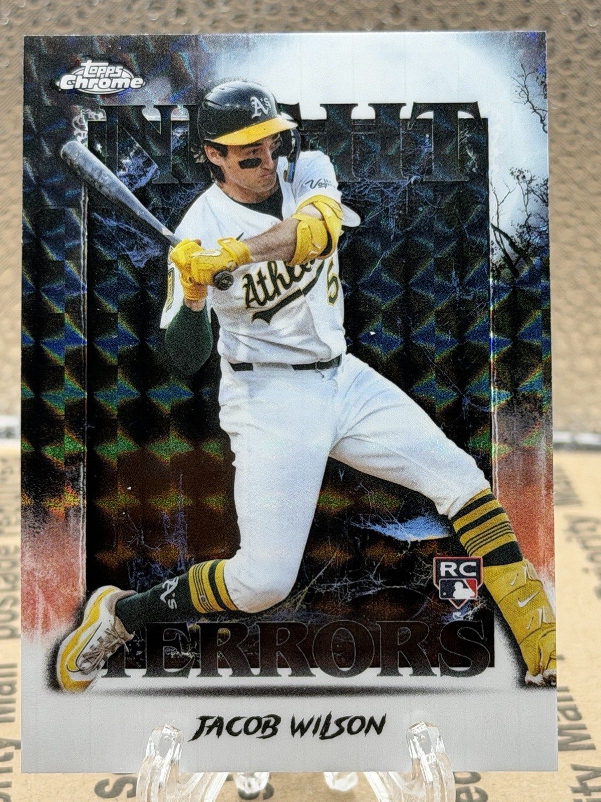 2025 Topps Chrome Update Jacob Wilson Geometric Night Terrors Rookie NT-11 A’s