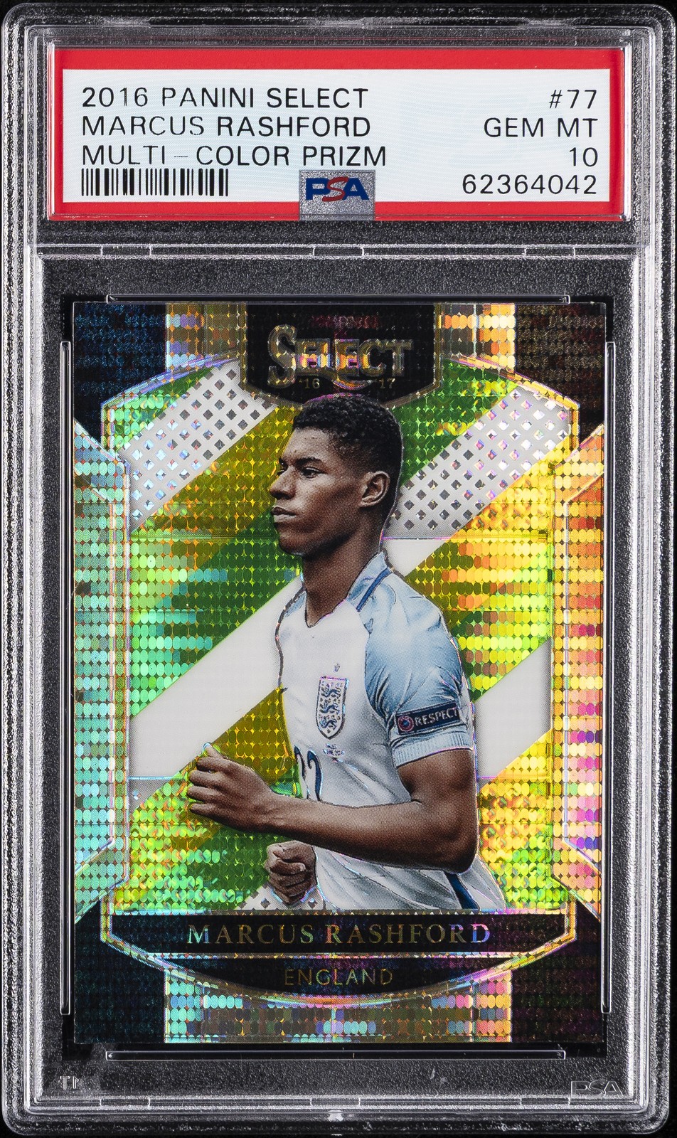 2016 PANINI SELECT MULTI-COLOR PRIZM #77 MARCUS RASHFORD ROOKIE RC PSA 10