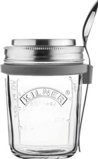 Kilner Breakfast Jar Set Glass Tub Oats Fruit Yoghurt Jar With Lid & Spoon 0.35L
