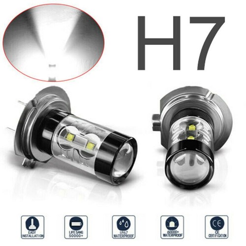 High Quality H7 Fog Light Bulbs Fog Headlight High Power Lamp 6000K Aluminum - Picture 14 of 17