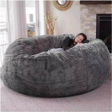 Giant Fur Bean Bag Chair for Adult Living Room Furniture Big Round Soft Fluffy 