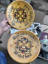 Vintage Rosemaling Norwegian Wooden Handpainted Wall Plate Sign Hildegard Haheim