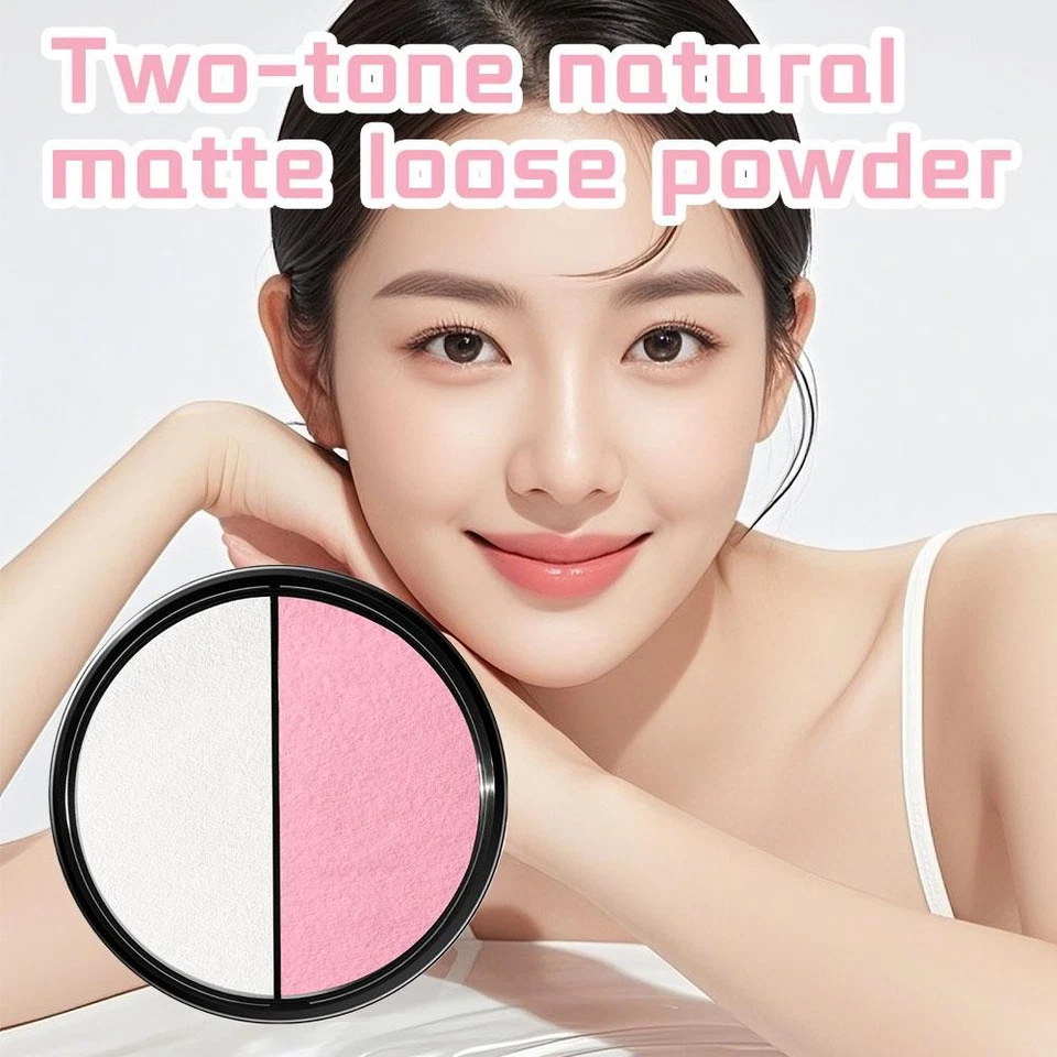 Two-tone Natural Matte Loose Powder Long Lasting High Coverage NEW - Bild 4 von 4