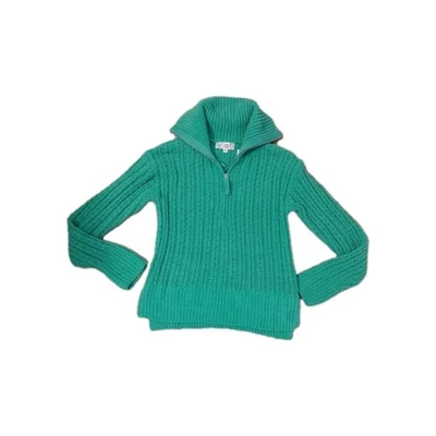 NEW Pink Republic Sweater Green 1/4 zip Mock Neck XS Long Sleeve Hi /Low Hemline - Image 1 of 4