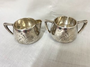 Gorham Silver Celest Creamer & Sugar 1950's .925 Hollowware 5.6oz #1344 #1343