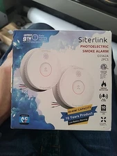 2 Pack SITERLINK Smoke Detector, Photoelectric Sensor Smoke Alarm