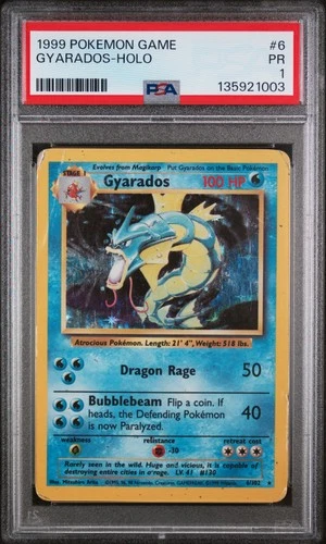 PSA 1 Gyarados Holo 1999 Pokemon Game Base Set 6/102 Pokemon Card