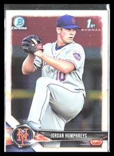 Jordan Humphreys 2018 Bowman #BCP66    Chrome Prospects New York Mets