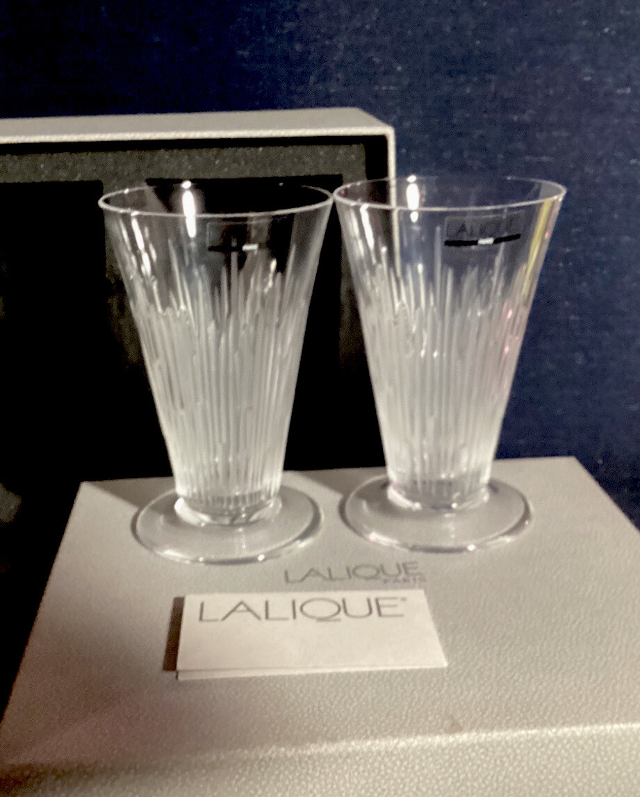 Lalique France Thorns (Verres) Wine Glasses 1741600 Set Of Two