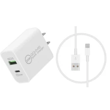 QC PD 20W Fast Charger Power Adapter Block USB Cable Lot For iPhone 14 13 12 11