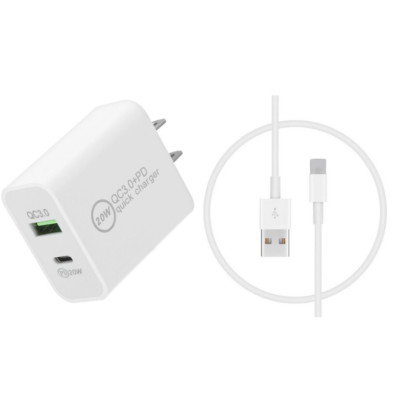PD 20W USB Power Adapter Block Fast Charger Cable For iPhone 7 8 XR 11 12 13 14