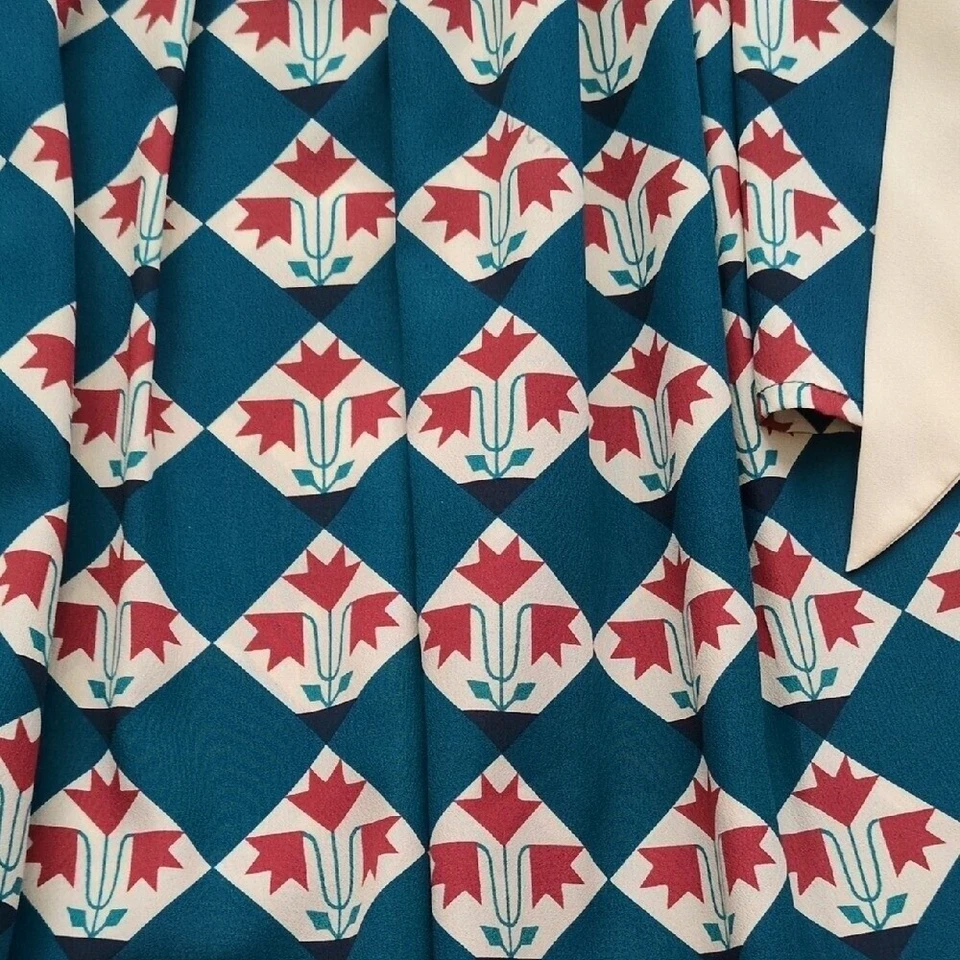 Camisa y falda vintage de los 80 Halston III con botones - verde azulado y rojo a cuadros - 10 Foto 3 de 4