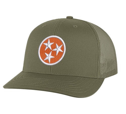 Tennessee Orange Trucker – Distressed Tri-Star Snapback Mesh Cap - Picture 6 of 8
