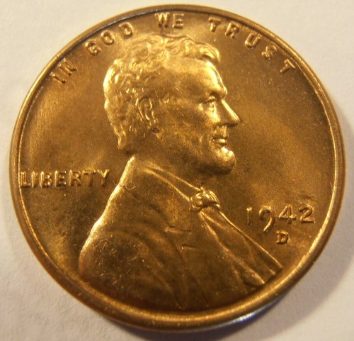 1942 D Lincoln Cent - Stempelglanz aus einer schönen Rolle - Bild 1 von 7
