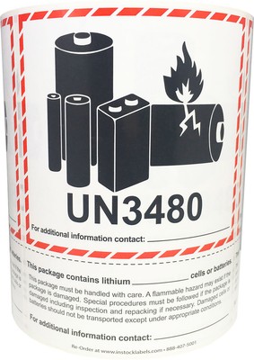 UN3480 Lithium Ion Battery Shipping Labels, 5 x 6.375 Inches, 500 Labels Total | eBay