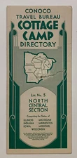 BROCHURE: 1930s CONOCO Travel Bureau COTTAGE CAMP Directory