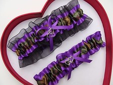 NEW Camouflage Camo Pruple Black Wedding Garter Prom Army GetTheGoodStuff