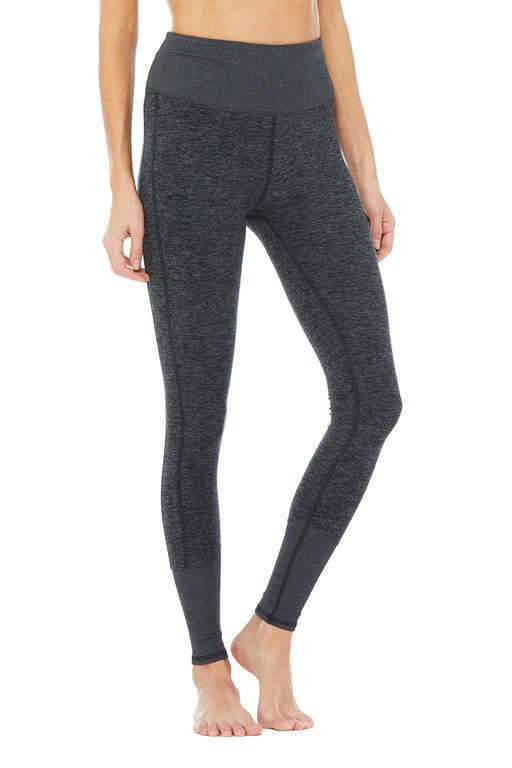 Alo Yoga Women's High Waist Lounge Legging Dark Heather Grey XXS