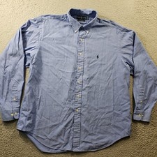 Vintage Ralph Lauren Shirt Men's 17.5 Yarmouth Button Up Pinpoint Oxford Cotton