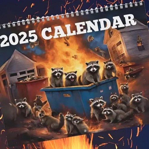 Raccoons 2025 Wall Calendar 12 Month Thick & Sturdy Paper Giftable Calendar 2025 - Picture 8 of 14