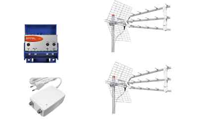 Set Offel Antennen Digital Terrestrisch Dvbt 5G + Verstärker Made IN Italy