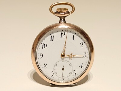 ANTIQUE RARE WORK PRIZE TWO TONE SILVER 800 GERMANY MEN'S POCKET