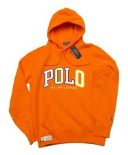 Polo Ralph Lauren Men's Orange Logo Graphic Fleece Pullover Hoodie