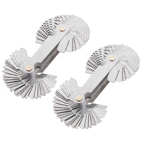 2 Pack Thread Pitch Gauge Metric Imperial 55-60 Degree SAE Whitworth US Screw