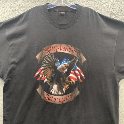 Vtg Harley Davidson T-Shirt Apache Junction Arizona Chosa's Black Eagle Flag 3XL - Picture 6 of 14