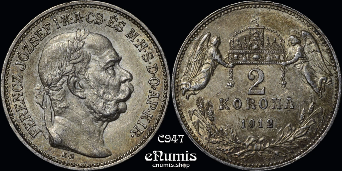1912年 ハンガリー 2コロナ NGC AU Detail 1912年 ハンガリー 2コロナ NGC AU Detail