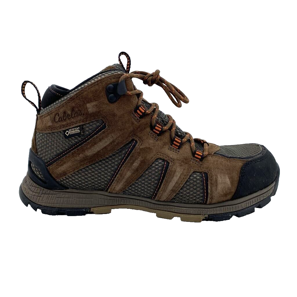 Mens D Cabelas Gore-Tex Waterproof Hiking Boot Brown Suede Mesh