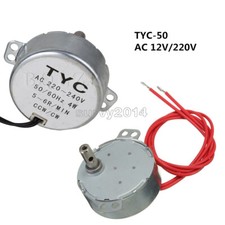 TYC-50 AC 12V/220V 5/6RPM 50/60Hz 4W CW/CCW Synchronous Motor For Microwave